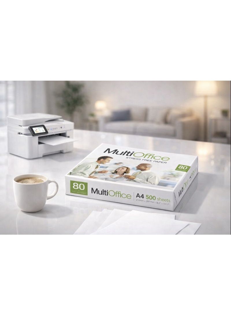 Multi Office Premium A4 Copy Paper 80 GSM – 500 Sheets, Extra White Printer Paper, Double-Sided Printing, Smooth & Jam-Free for Office, School & Home - Image 5
